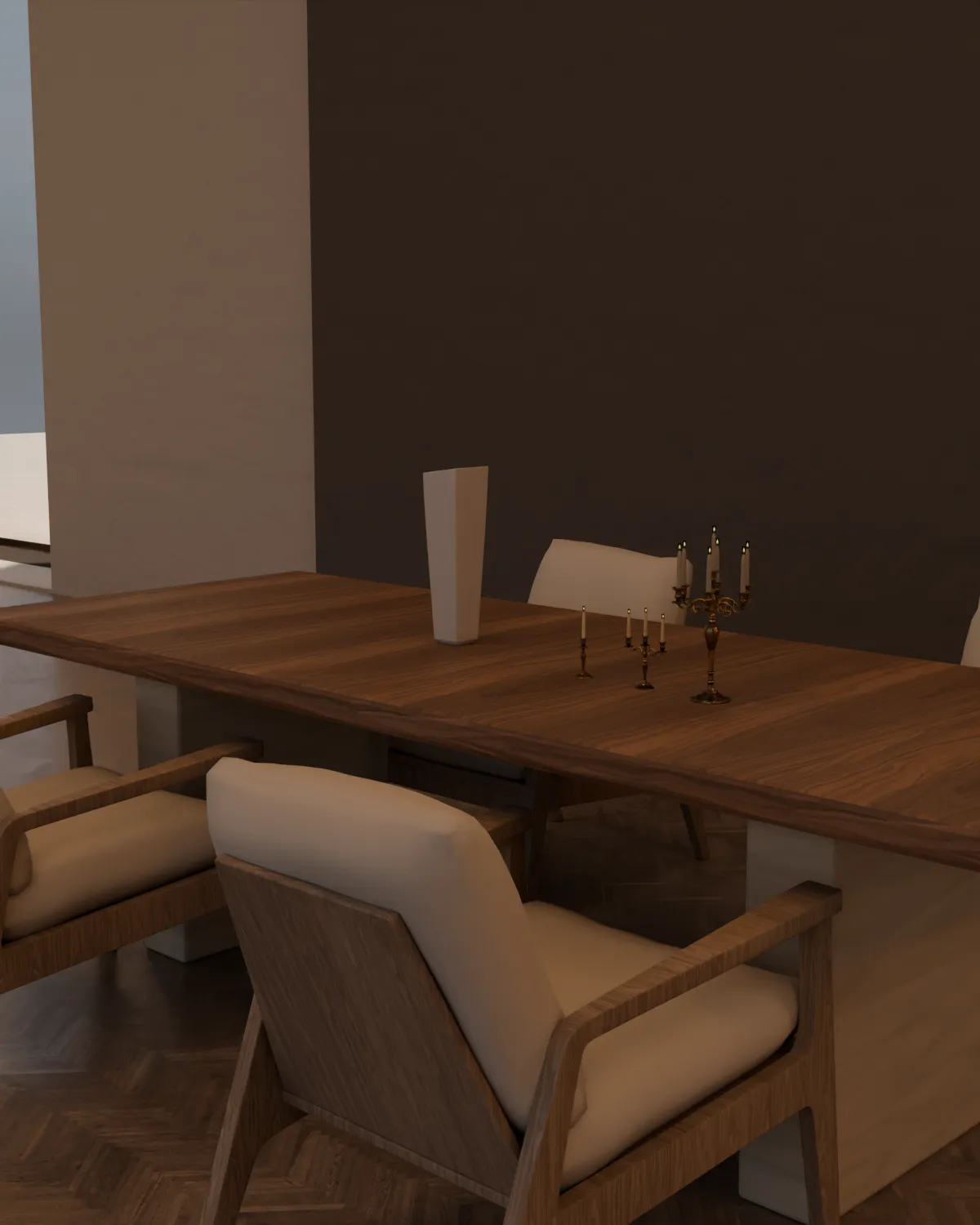 Tavola dining table set with Sella armchairs