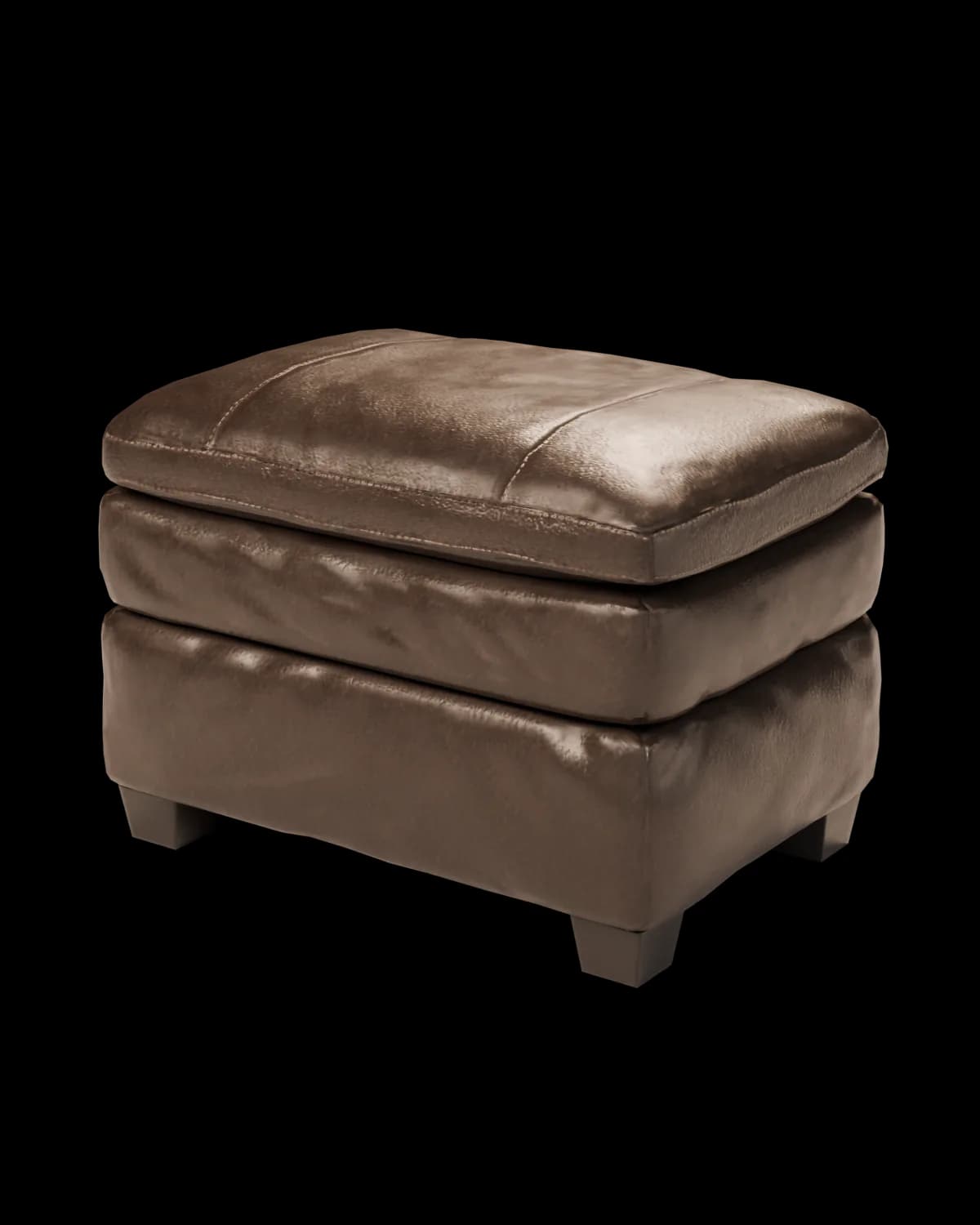 Ottomano ottoman in cognac leather