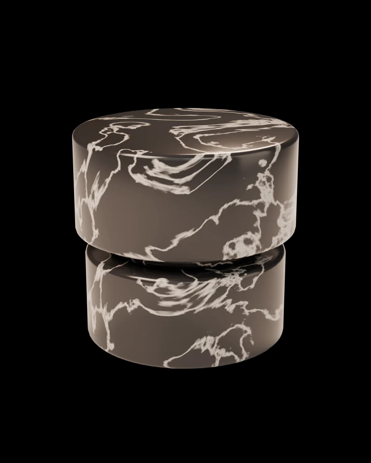 Sasso side table in nero marquina marble